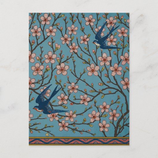 Carte Postale Walter Crane Almond Blossom & Swallow (Devant)