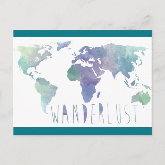 Carte postale Wanderlust Watercolor (Devant)