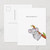 Carte Postale Wanna Hang Out Koala Bear Illustration (Devant / Derrière)