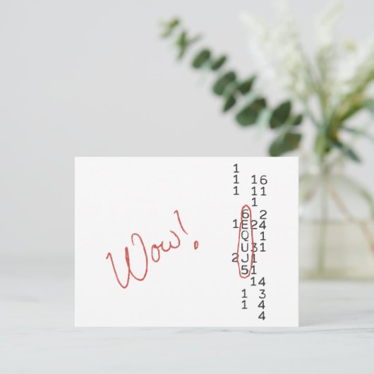 Carte Postale Waouh Signal SETI Message (Debout devant)