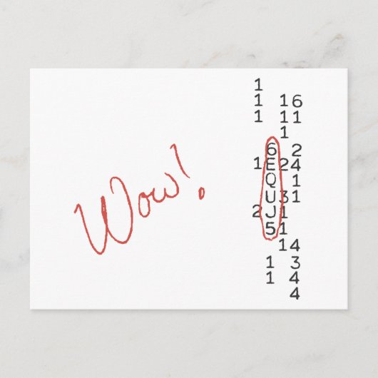 Carte Postale Waouh Signal SETI Message (Devant)
