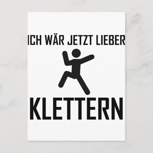 Carte Postale wär jetzt lieber klettern (Devant)