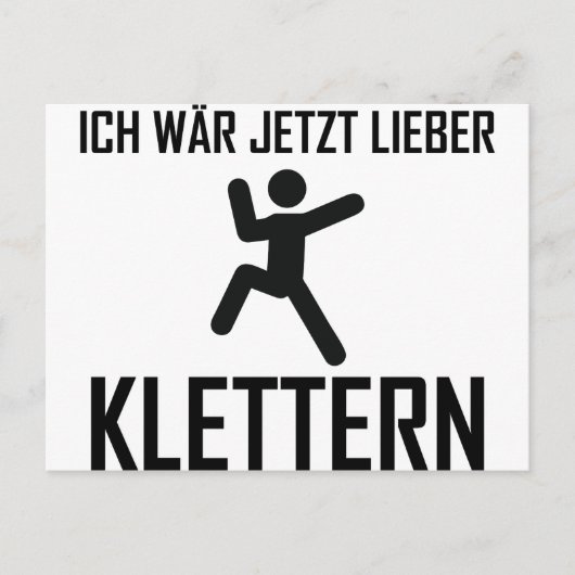 Carte Postale wär jetzt lieber klettern (Devant)