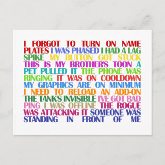 Carte Postale Warcraft Raid Excuses