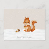 Carte Postale Warm Winter Wishes Cute Squirrel In The Snow Card (Devant)