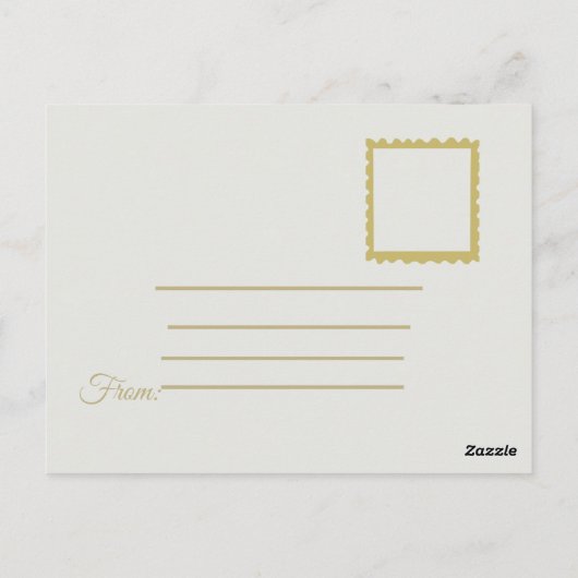 Carte Postale Warmest Wishes Elegant Gold and Sage Holiday Postc (Dos)