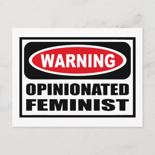 Carte Postale Warning OPINIONATED FEMINIST Postcard (Devant)