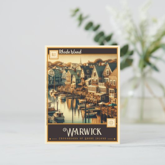 Carte Postale Warwick, Rhode Island | VINTAGE (Debout devant)