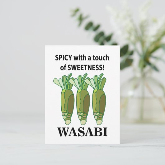 Carte Postale Wasabi Épicé Avec Une Touche De Douceur Wasabi (Debout devant)