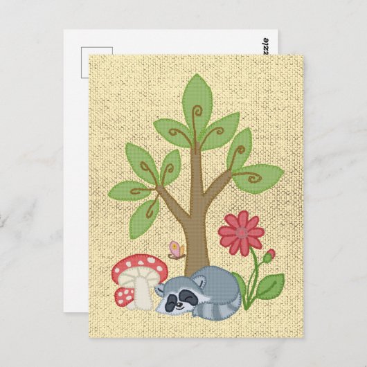 Carte Postale Waschbär unterm Baum (Devant / Derrière)