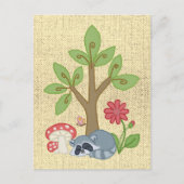 Carte Postale Waschbär unterm Baum (Devant)