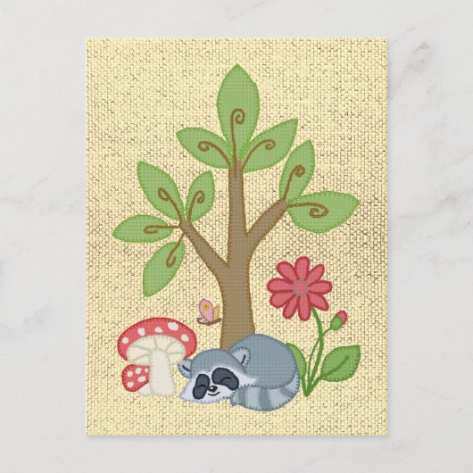 Carte Postale Waschbär unterm Baum (Devant)