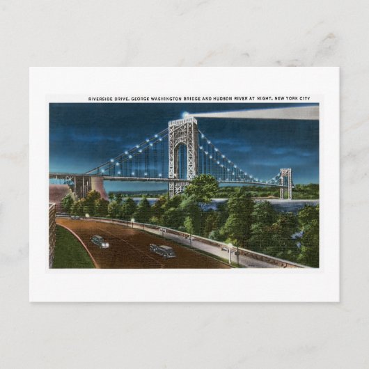 Carte Postale Washington Bridge Hudson River, New York (Devant)