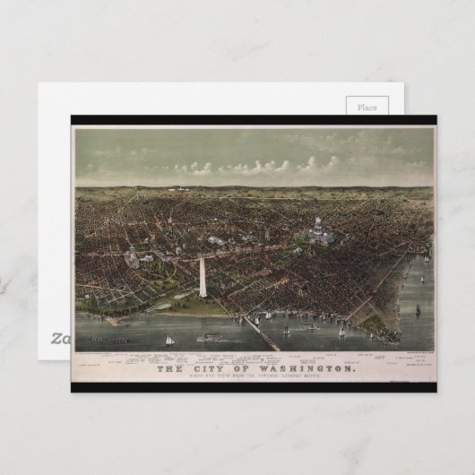 Carte Postale Washington D.C. De Potomac Look North (1892) (Devant / Derrière)