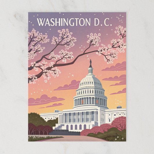 Carte Postale Washington D.C. : Les fleurs de cerisiers au Capit