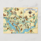 Carte Postale Washington, DC. Funny VintageMap (Devant)