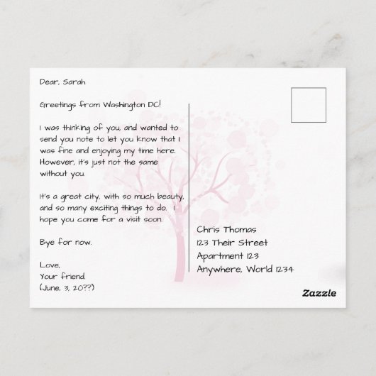 Carte Postale Washington DC Georgetown avec Bridge (Dos)