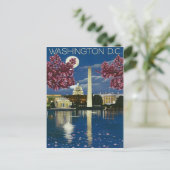 Carte Postale Washington DC la nuit, maison blanche, printemps (Debout devant)