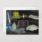 Carte Postale Washington DC Monuments nocturnes (Devant / Derrière)