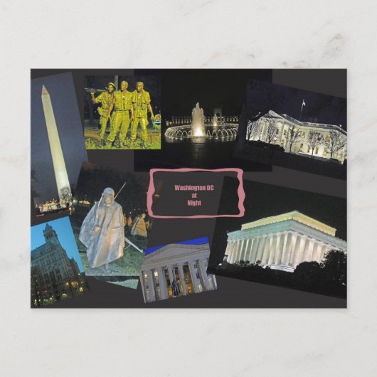 Carte Postale Washington DC Monuments nocturnes (Devant)