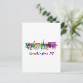 Carte Postale Washington DC skyline in watercolor (Debout devant)