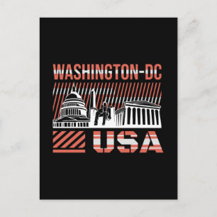 Carte Postale Washington DC USA Typographie Voyage Design