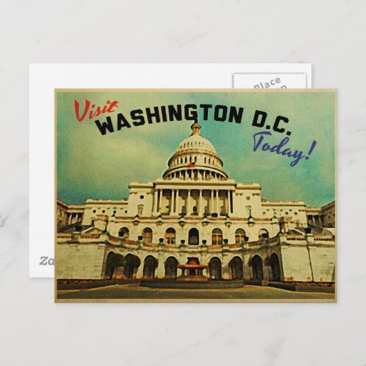 Carte Postale Washington DC Vintage (Devant / Derrière)