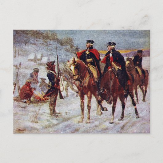 Carte Postale Washington et Lafayette à Valley Forge ~ (Devant)