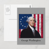 Carte Postale Washington et le drapeau américain (Devant / Derrière)