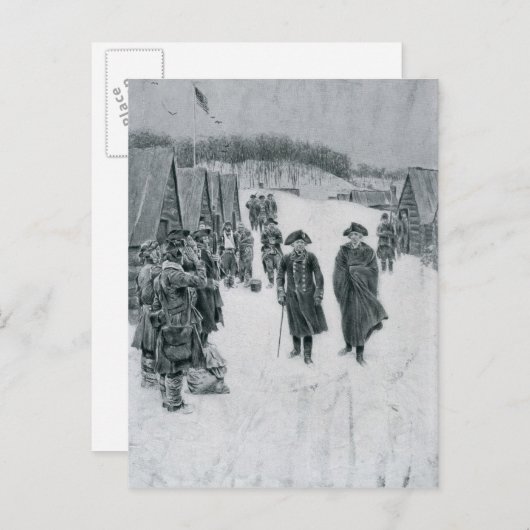 Carte Postale Washington et Steuben à Valley Forge (Devant / Derrière)