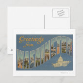 Carte Postale Washington (État) - Scènes de grandes lettres (Devant / Derrière)