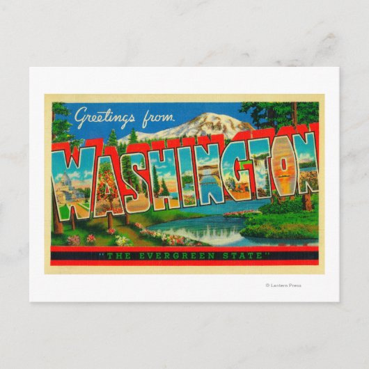Carte Postale Washington - L'Etat À feuillage persistant (Devant)