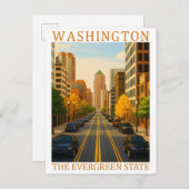 Carte Postale Washington l'Etat À feuillage persistant USA Trave (Devant / Derrière)