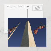 Carte postale Washington Monument (Devant / Derrière)