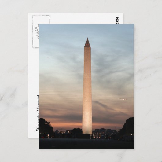 Carte postale Washington Monument (Devant / Derrière)