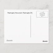 Carte postale Washington Monument (Dos)