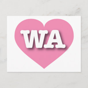 Carte Postale Washington Pink Heart - J'aime WA