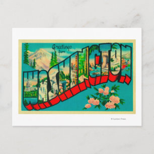 Carte Postale Washington - Scènes de grandes lettres
