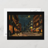 Carte Postale Washington St Boston MA la nuit (Devant / Derrière)