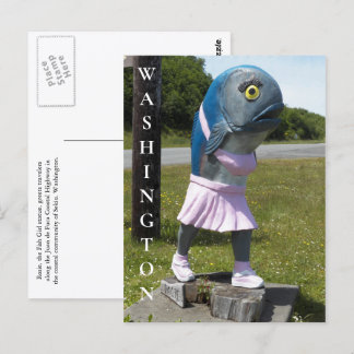 Carte Postale Washington State Fish Girl Statue Voyage