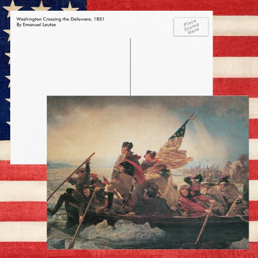 Carte Postale Washington traversant le Delaware par Emanuel Leut