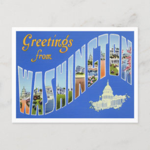 Carte postale Washington Vintage Big Letters