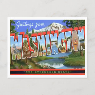 Carte postale Washington Vintage Big Letters
