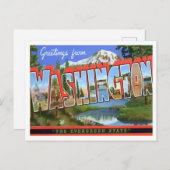 Carte postale Washington Vintage Big Letters (Devant / Derrière)