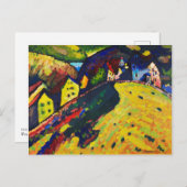 Carte Postale Wassily Kandinsky. Maisons à Murnau. Expressionnis (Devant / Derrière)