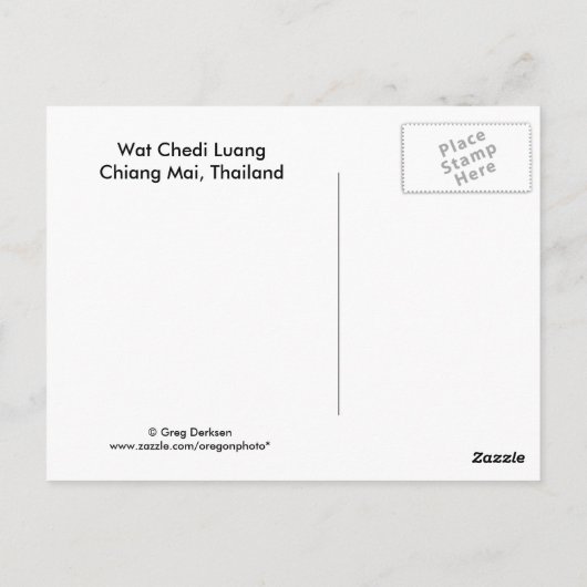 Carte Postale Wat Chedi Luang (Dos)