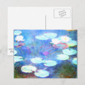 Carte Postale Water Lilies, rose - Beau art de Claude Monet (Devant / Derrière)