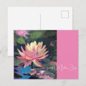 Carte Postale Water Lillie, fleur rose (Devant / Derrière)