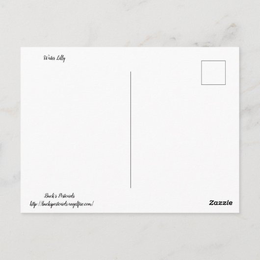 Carte Postale Water Lilly (Dos)