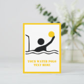 Carte Postale Water polo player black silhouette custom (Debout devant)
